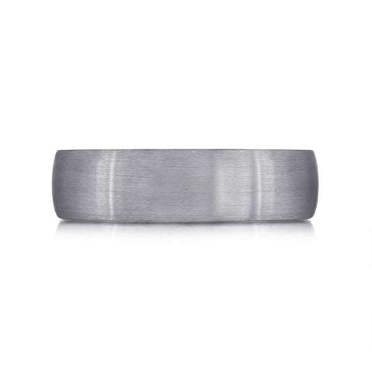 Tantalum grey carved band, satin finish.