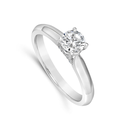 14K white gold diamond engagement ring.