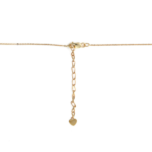 Heart-shaped yellow gold necklace clasp.