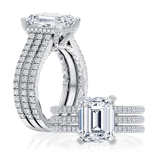 14K white gold diamond engagement ring.