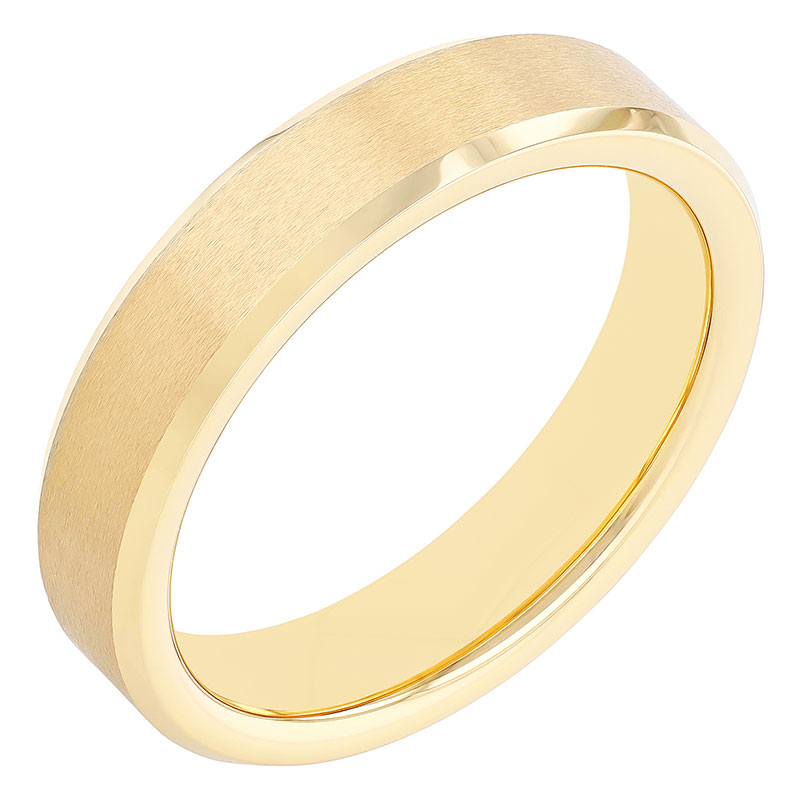 Tungsten carbide yellow band, carved design, polished.