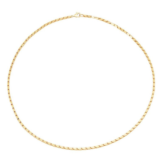 14K yellow gold fancy link necklace.