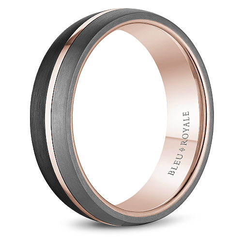 Tantalum band with rose gold accents.