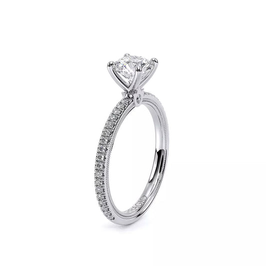 Verragio white gold diamond engagement ring with hidden accent.