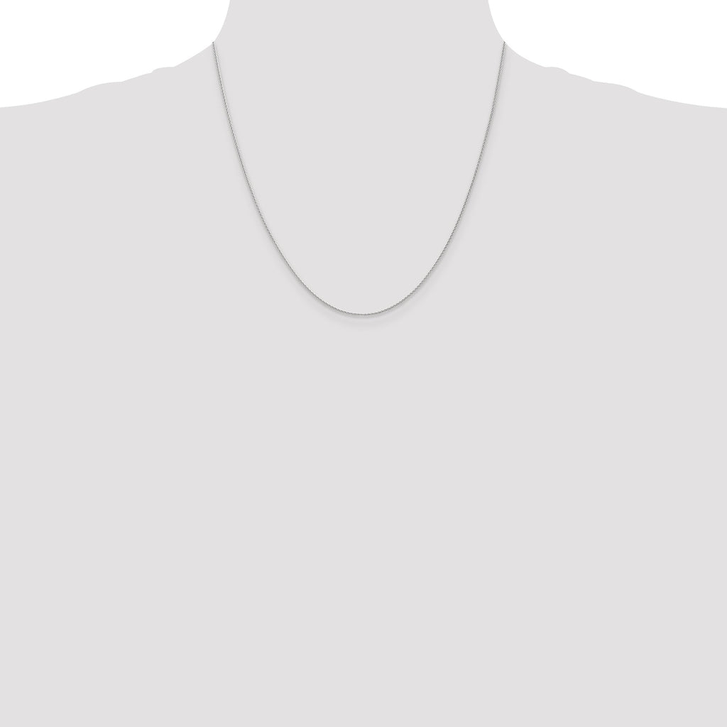 14K white gold wheat chain necklace.