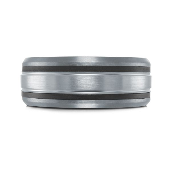 Tantalum band with white and black accents.