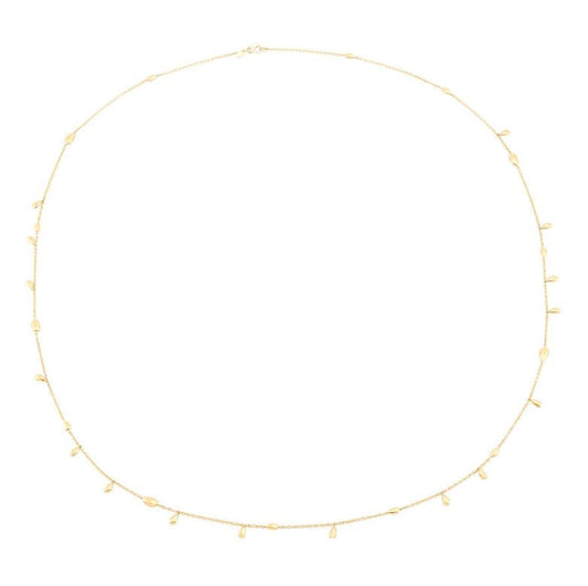 14K yellow gold station necklace.