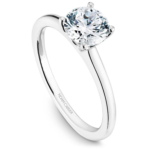 White gold semi-mount ring, minimalist design.