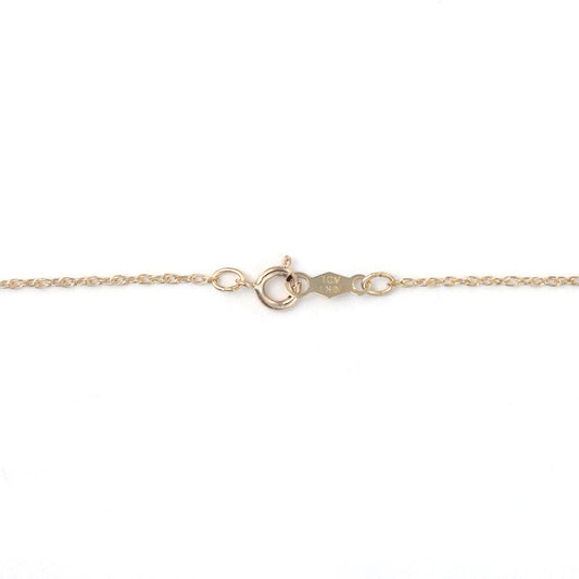 10K yellow gold necklace clasp detail.