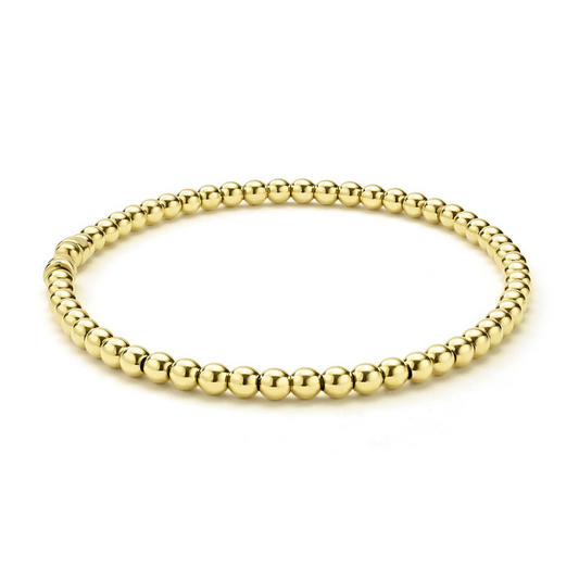 Gold beaded cuff bracelet, no stones.