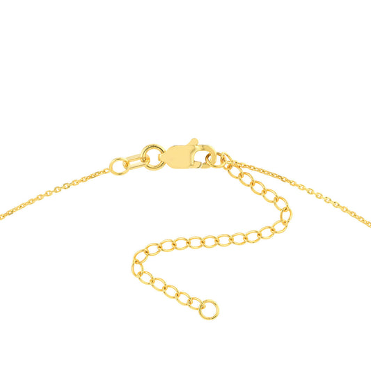 14K yellow gold necklace with lobster clasp.