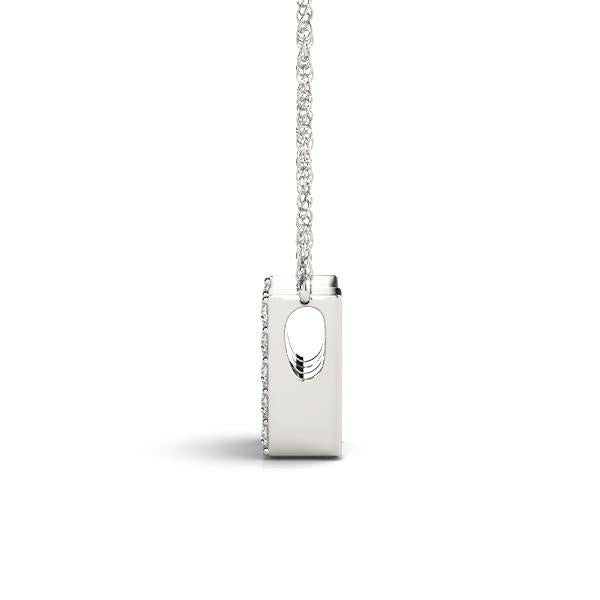 14K white gold necklace with diamonds.