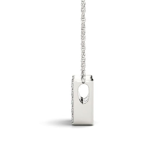 14K white gold necklace with diamonds.