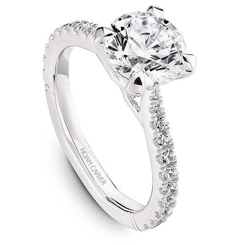 Side Stone Natural Diamond Semi-Mount Engagement R