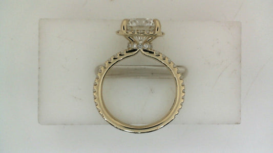 ReMARKable Designs Hidden Accent Side Stone Lab-Grown Diamond Complete Engagement Ring in 14 Karat Yellow Gold, Size 7