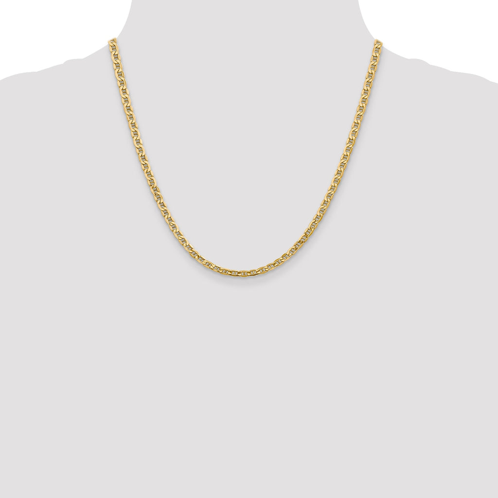 14K Yellow Gold Anchor Chain Necklace