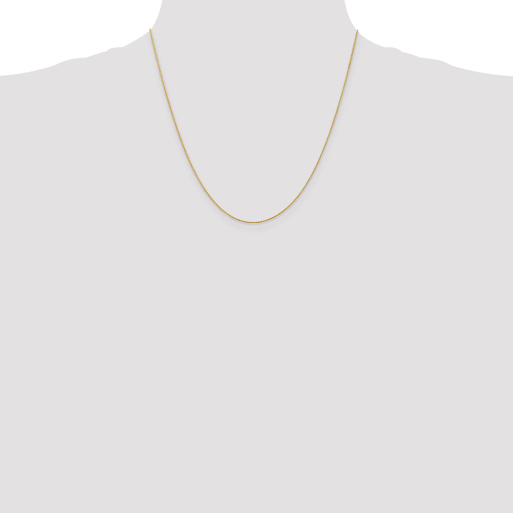 Diamond cut wheat chain, 14K yellow gold.