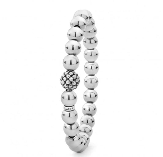 LAGOS Signature Caviar Collection Bracelet (No Stones) in Sterling Silver White