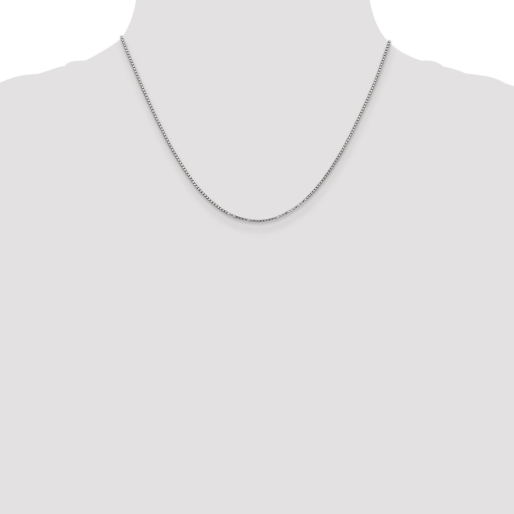 14K white gold box chain necklace.