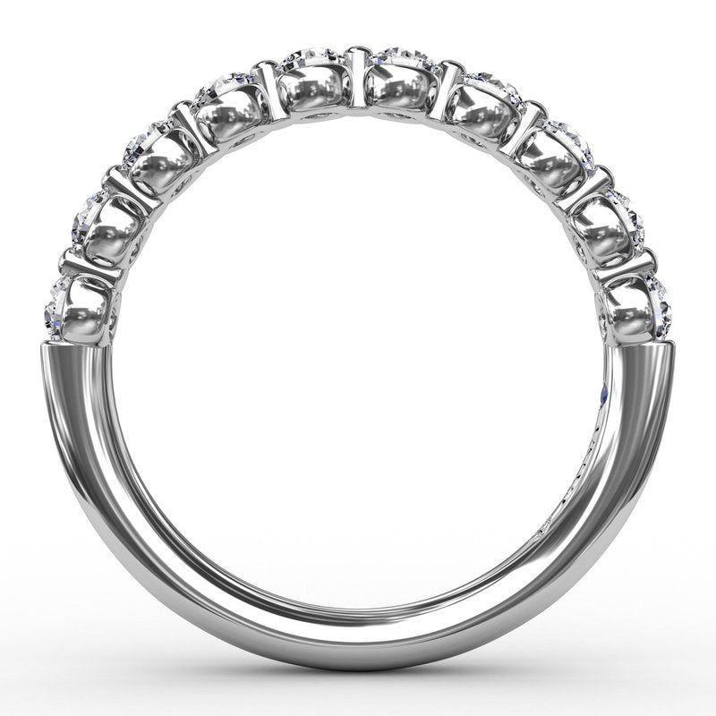 14K white gold diamond stackable wedding band