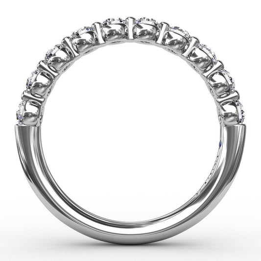 14K white gold diamond stackable wedding band