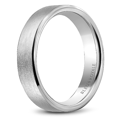14K white gold band, polished satin finish.