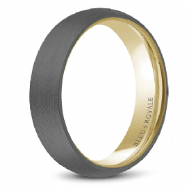 Tantalum band, white-grey, carved, satin finish.