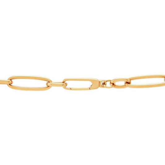 14K yellow gold Figaro chain necklace.