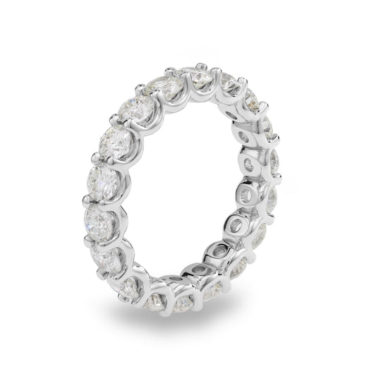 ReMARKable Designs Marks 89 Collection Natural Diamond Eternity Ladies Wedding Band in 14 Karat White Gold with 2.95ctw H/I I1 Round Diamonds