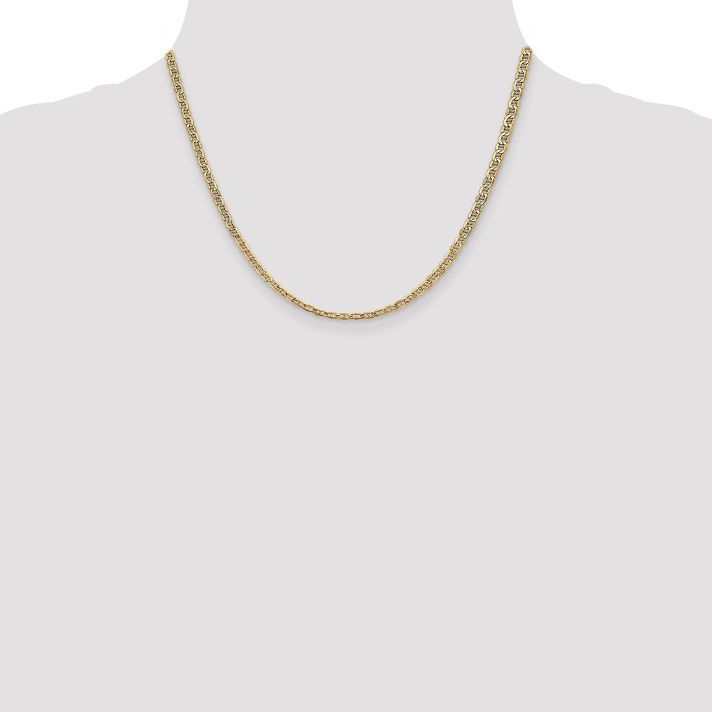 14K yellow gold anchor chain necklace.