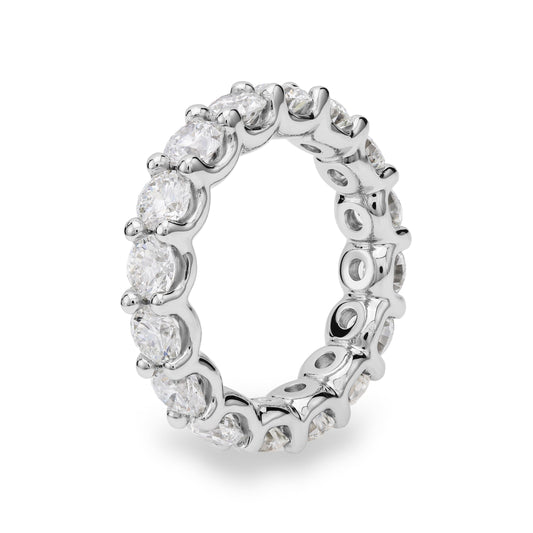 ReMARKable Designs Marks 89 Collection Natural Diamond Eternity Ladies Wedding Band in 14 Karat White Gold with 1.89ctw H/I I1 Round Diamonds