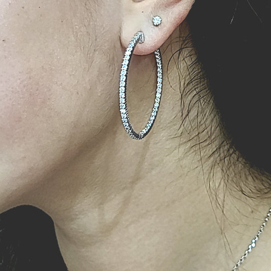 ReMARKable Designs Large Hoop Natural Diamond Earr