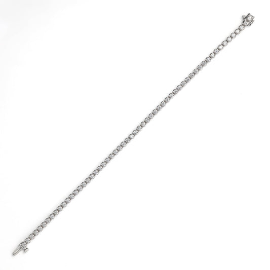 14K white gold diamond tennis bracelet.