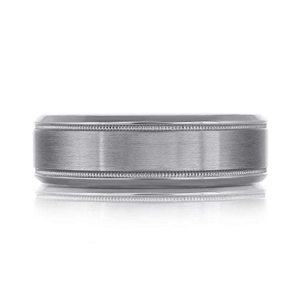 Tantalum grey band with polished edges.