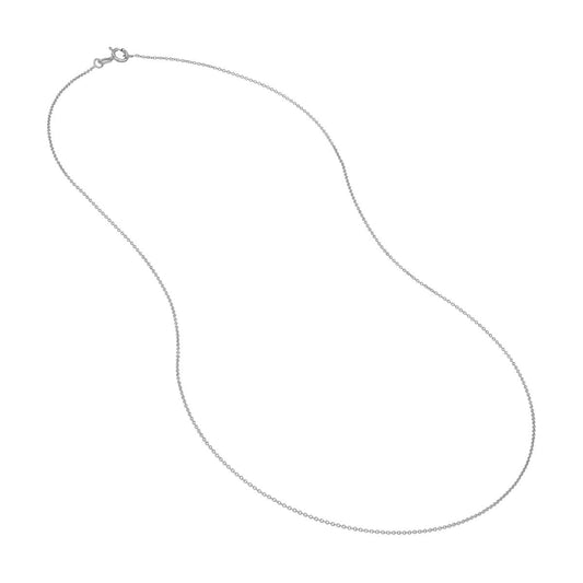 14K white gold cable link necklace.