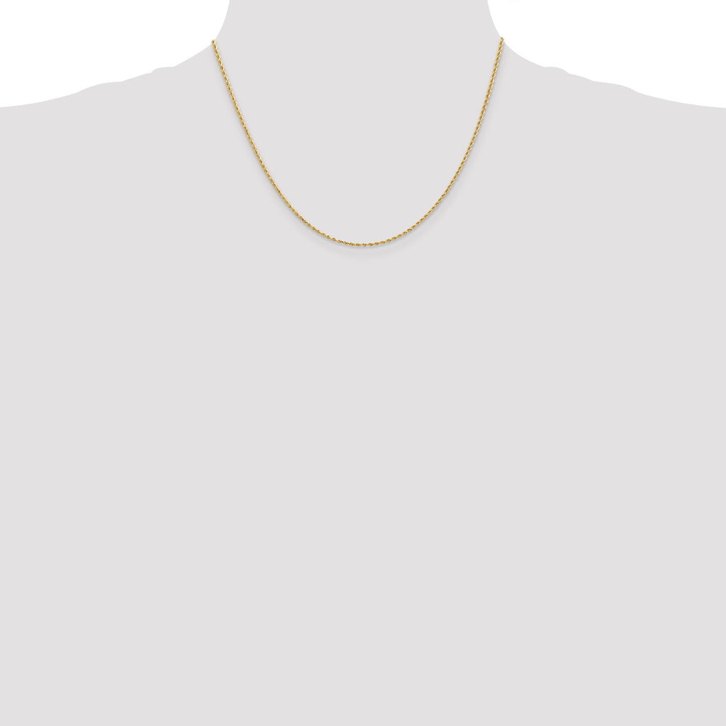 Diamond-cut 14K yellow gold rope chain.