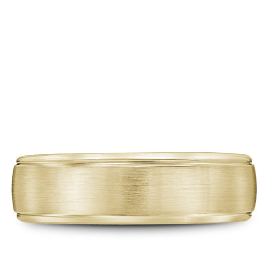 14K yellow gold carved band, polished satin finish.