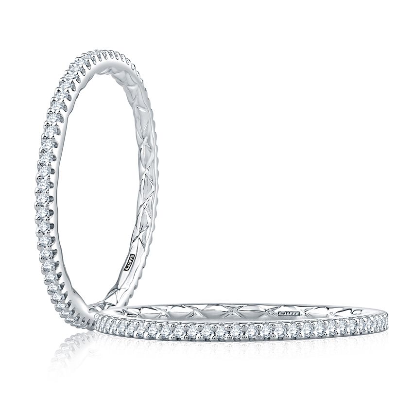 14K white gold diamond eternity band.
