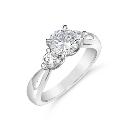 ReMARKable Designs Three Stone Natural Diamond Sem