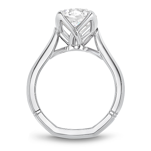 14K white gold Noam Carver solitaire semi-mount engagement ring.