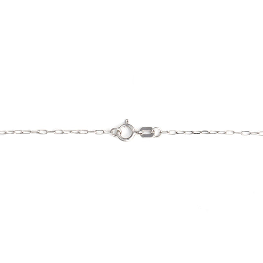 14K white gold paperclip chain necklace.