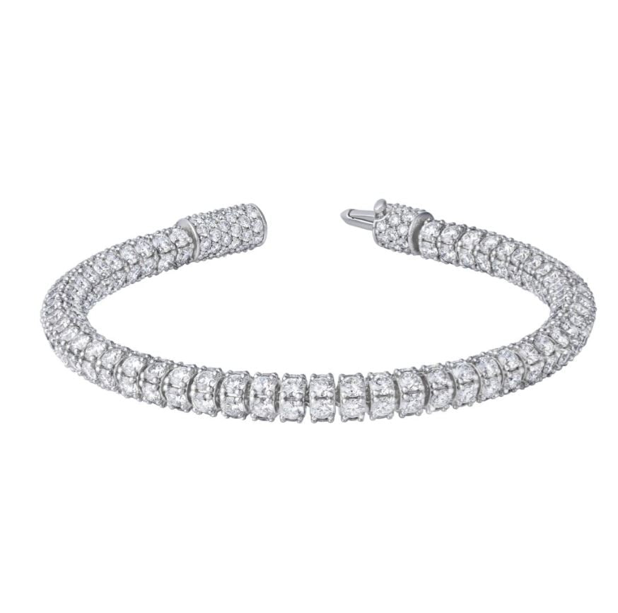 14K white gold bracelet with lab-grown diamonds.