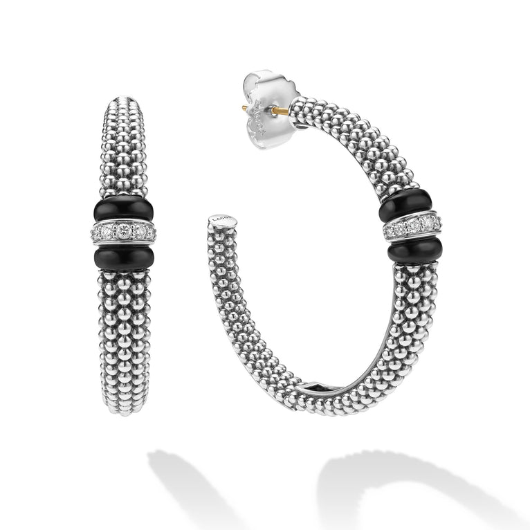 LAGOS Black Caviar Collection Large Hoop Natural D