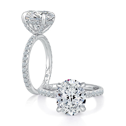 14K white gold diamond engagement ring.