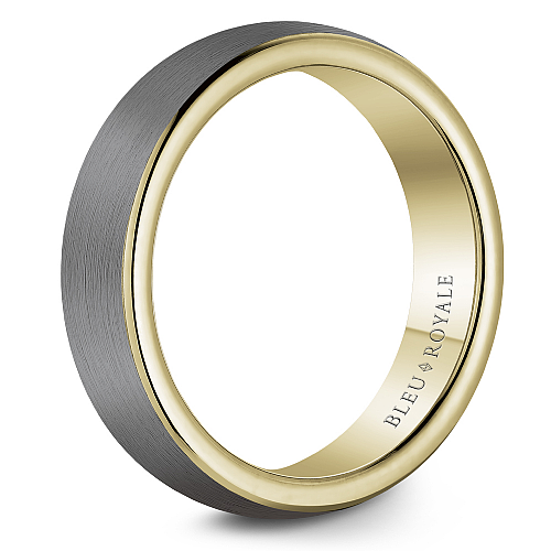 Tantalum yellow-grey carved band, polished satin finish.