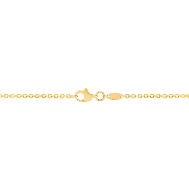 14K yellow gold cross necklace, no stones.