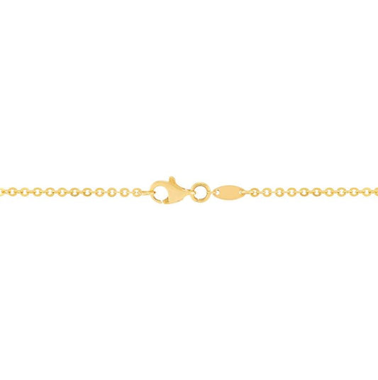 14K yellow gold cross necklace, no stones.