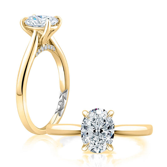 A. Jaffe Solitaire Hidden Accent Natural Diamond S