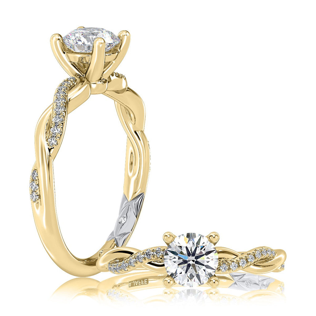 A. Jaffe Side Stone Natural Diamond Semi-Mount Eng
