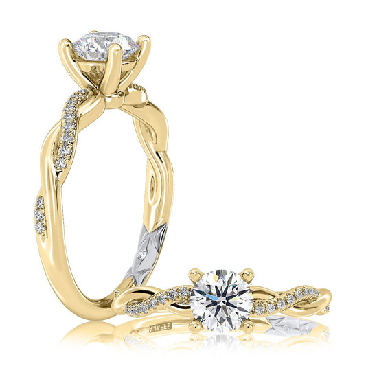 A. Jaffe Side Stone Natural Diamond Semi-Mount Eng